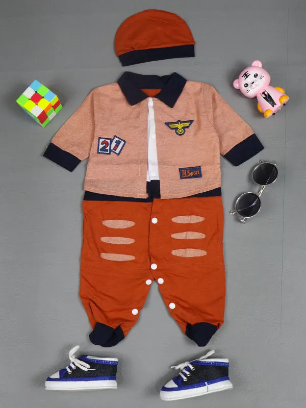 0Mth - 3Mth Sport Orange Romper For Newborn AJ NBR25