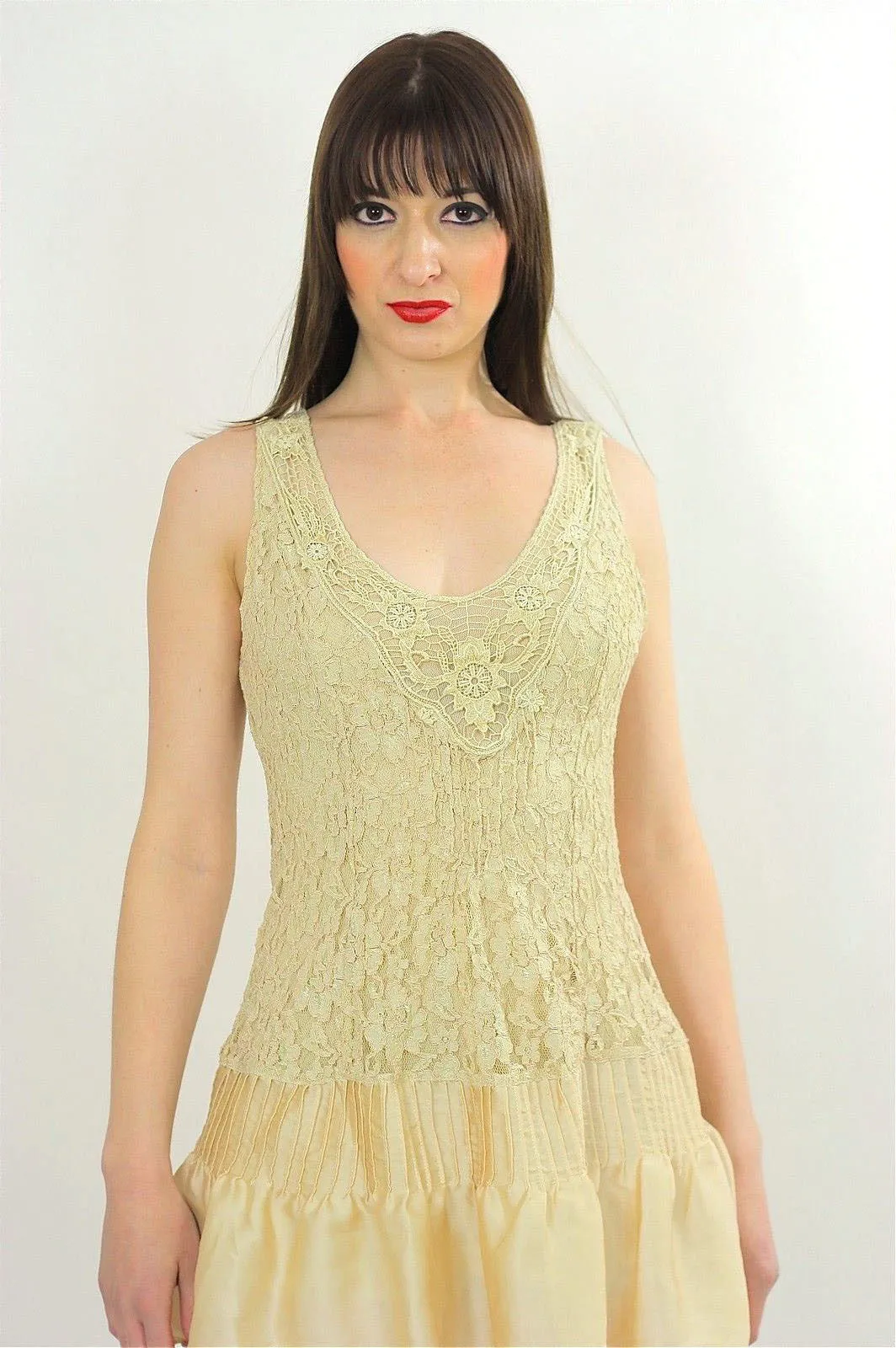 90s Sheer lace Deep V grunge cocktail party mini dress