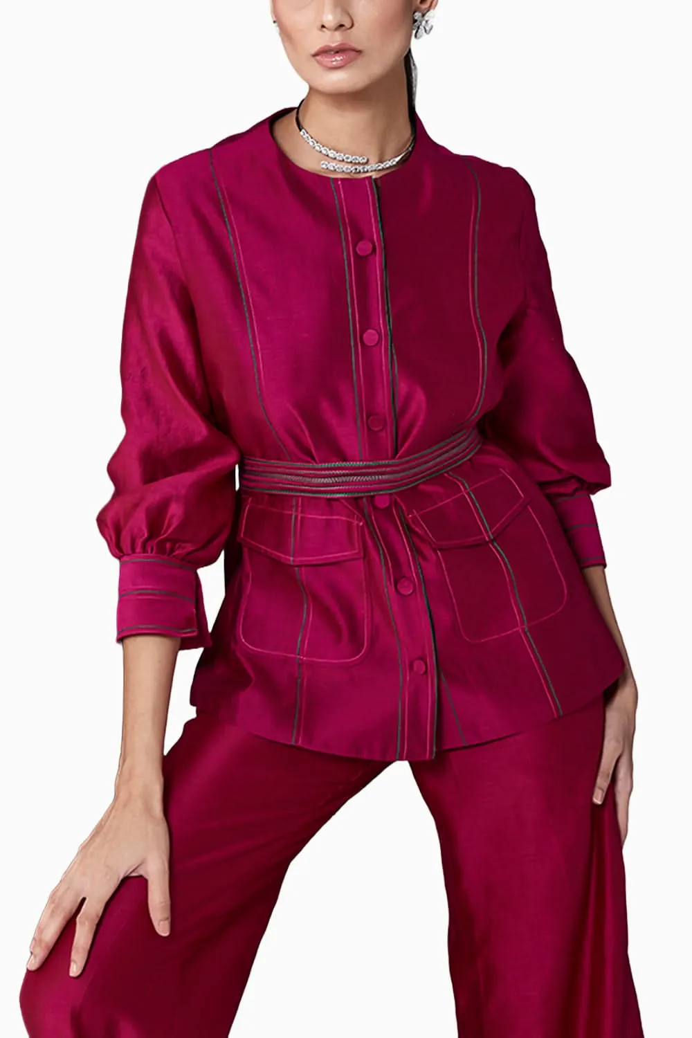 Acantha Fucshia Pants Set