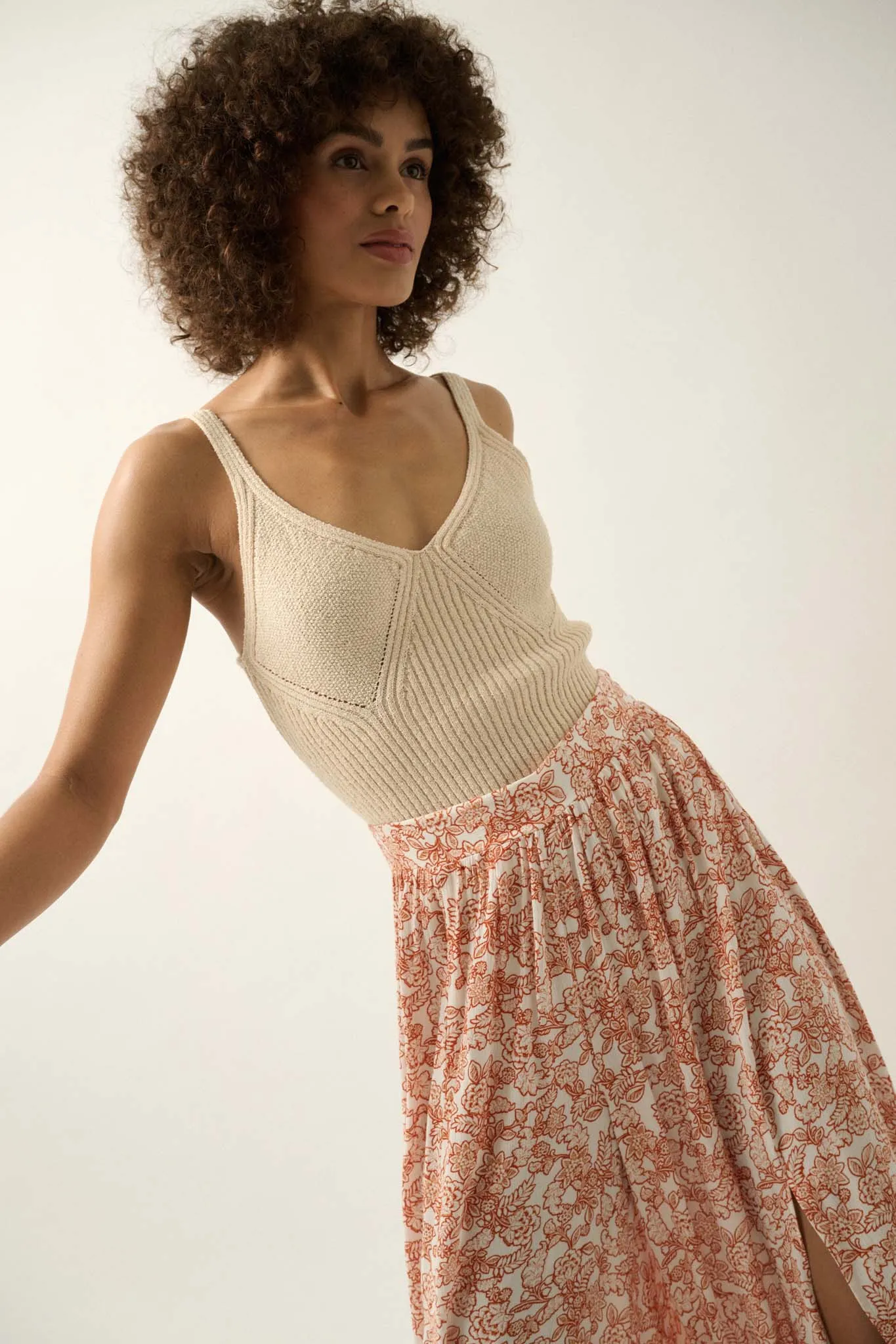 Against the Odds Ribbed Knit Sweater Tank Top