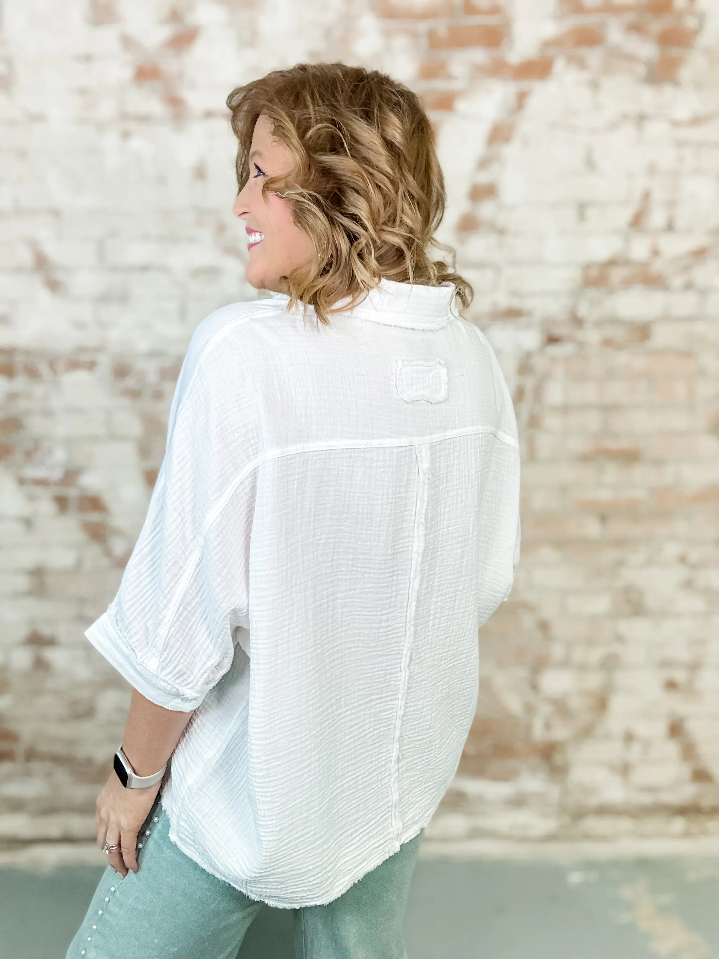 Alexis Button Up Gauze Top