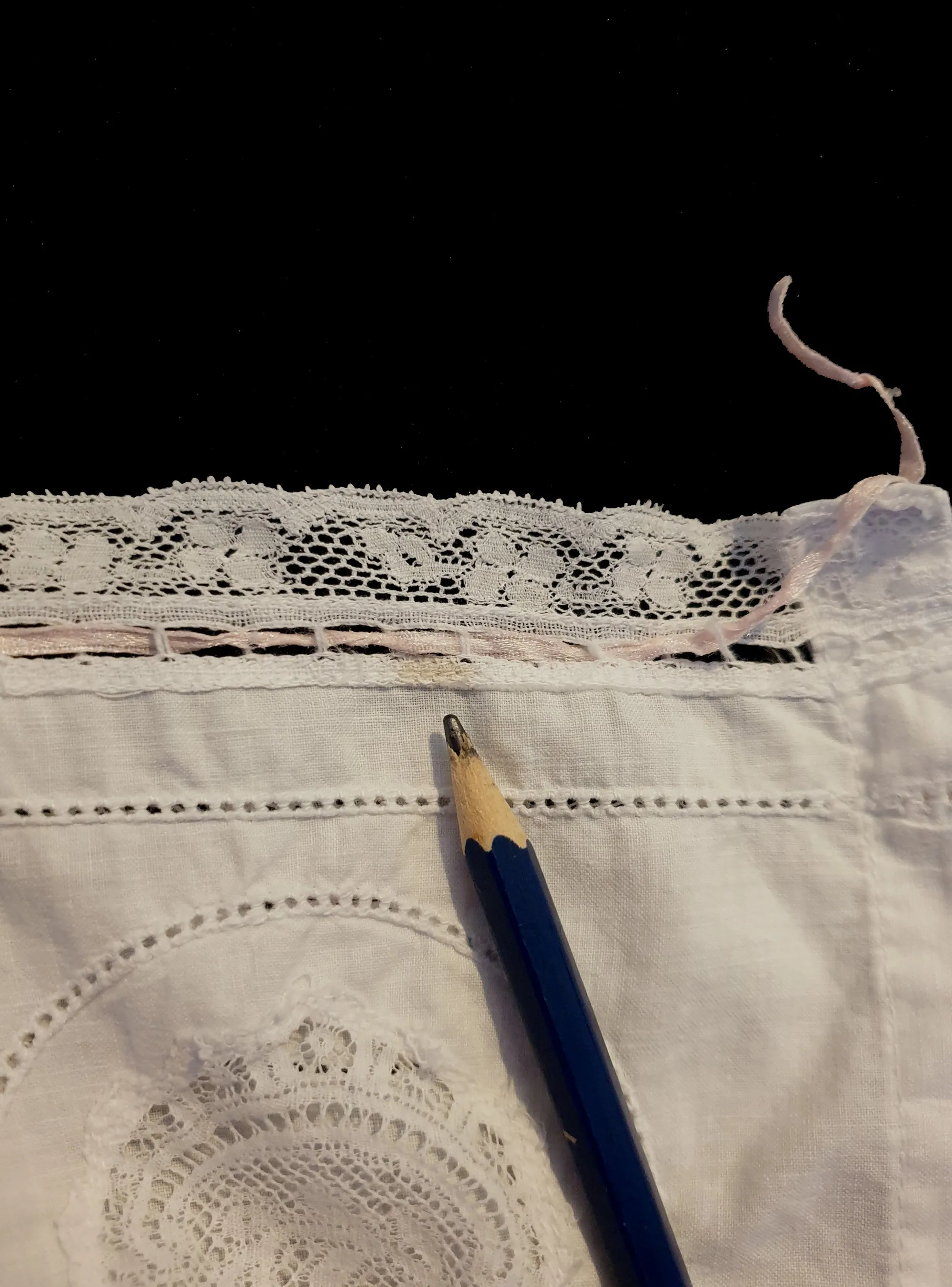Antique Corset Cover, Camisole, With Lace Panels - M