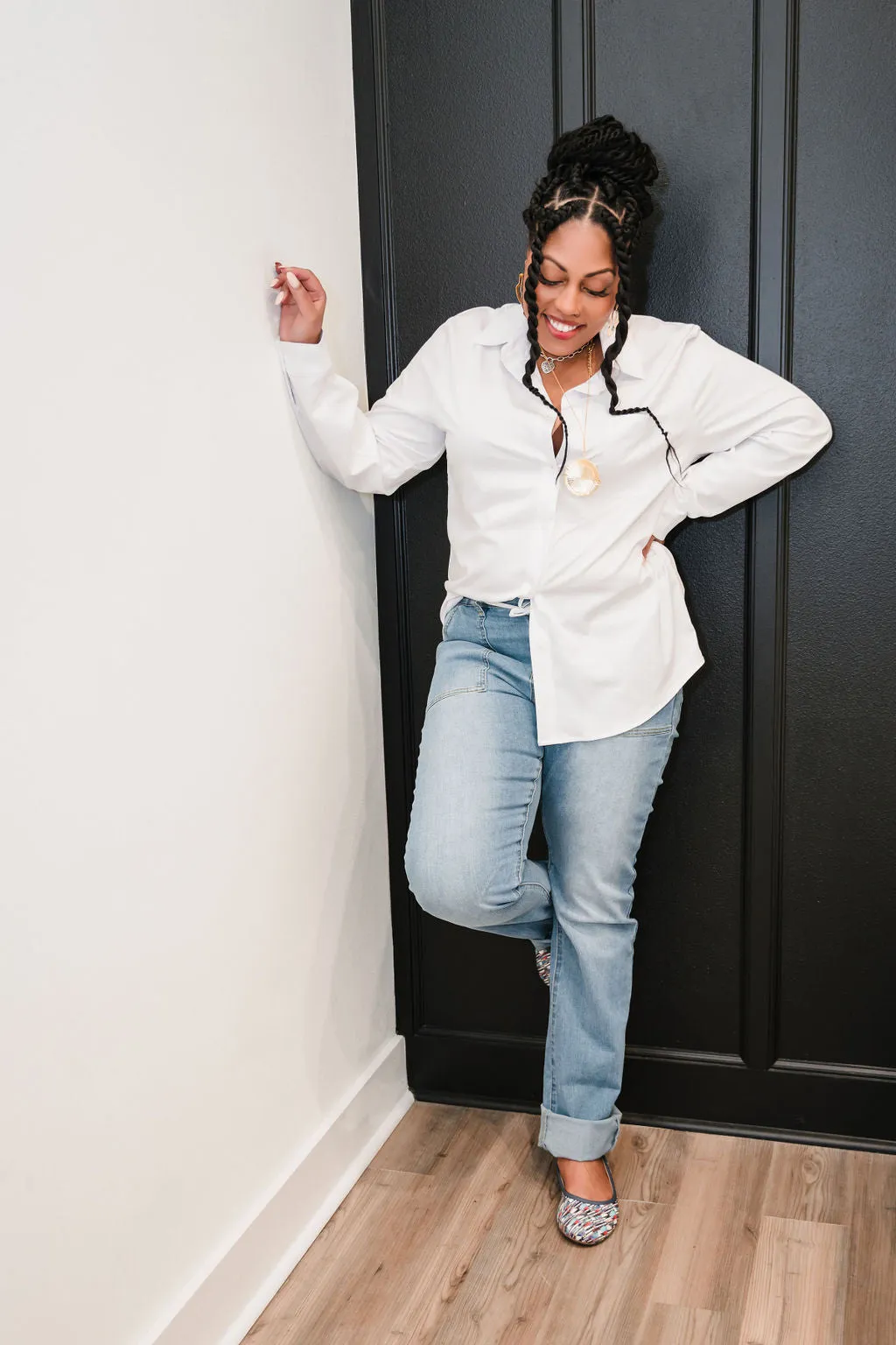 Blue Denim Joggers & Boyfriend Shirt Bundle