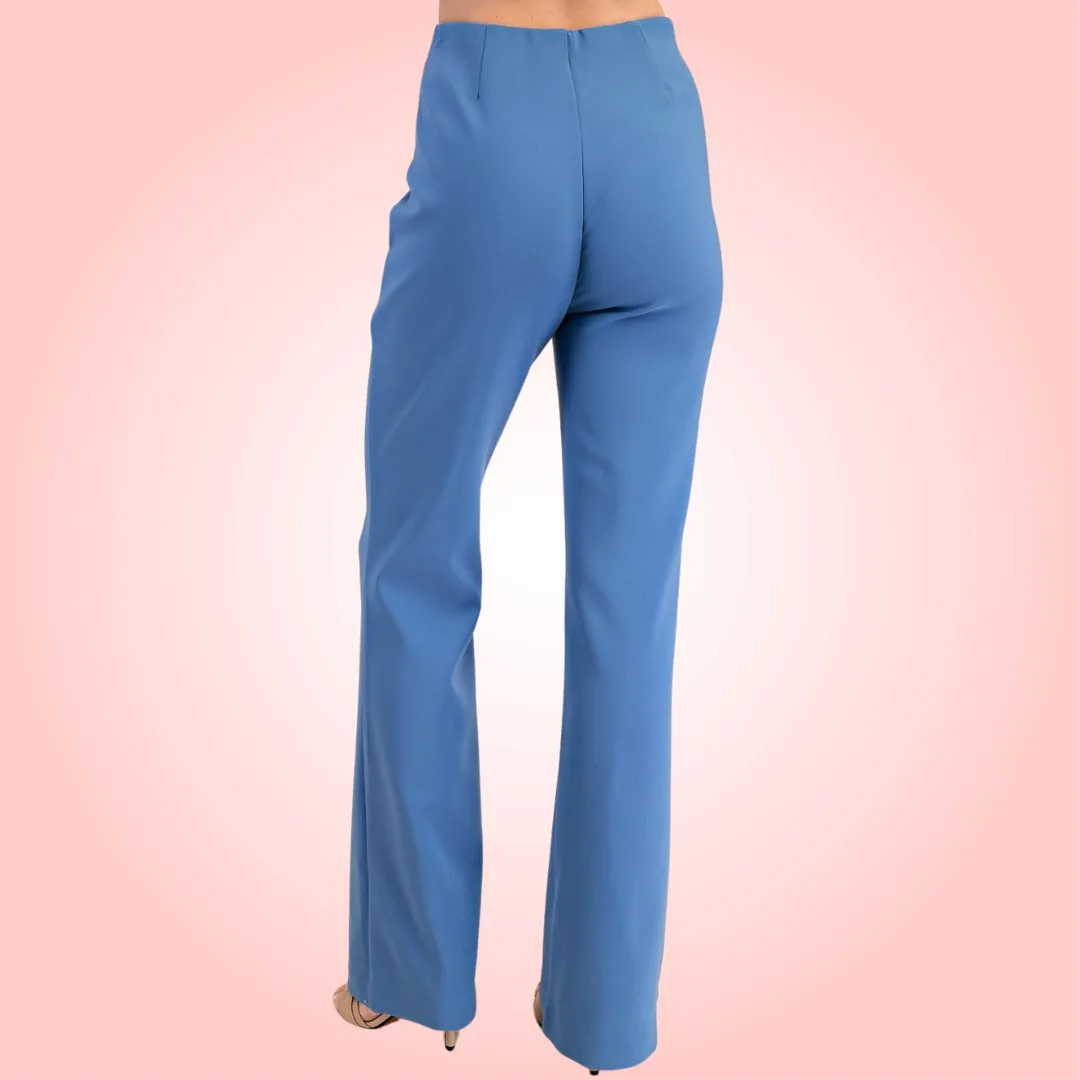 Blue High-Waisted Pants
