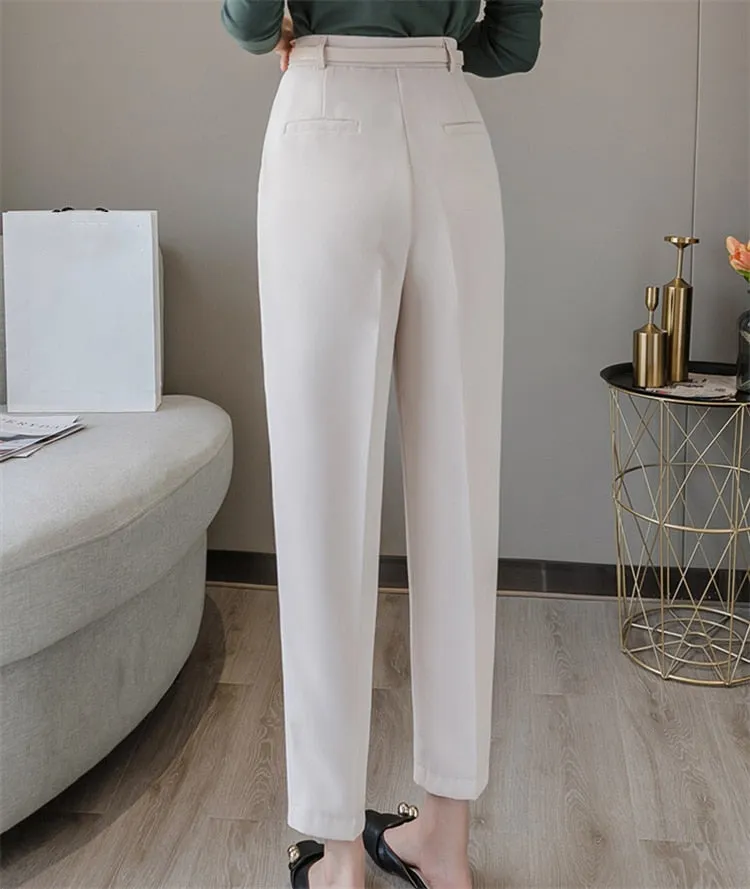 Boss Lady High Waist Belted Pants