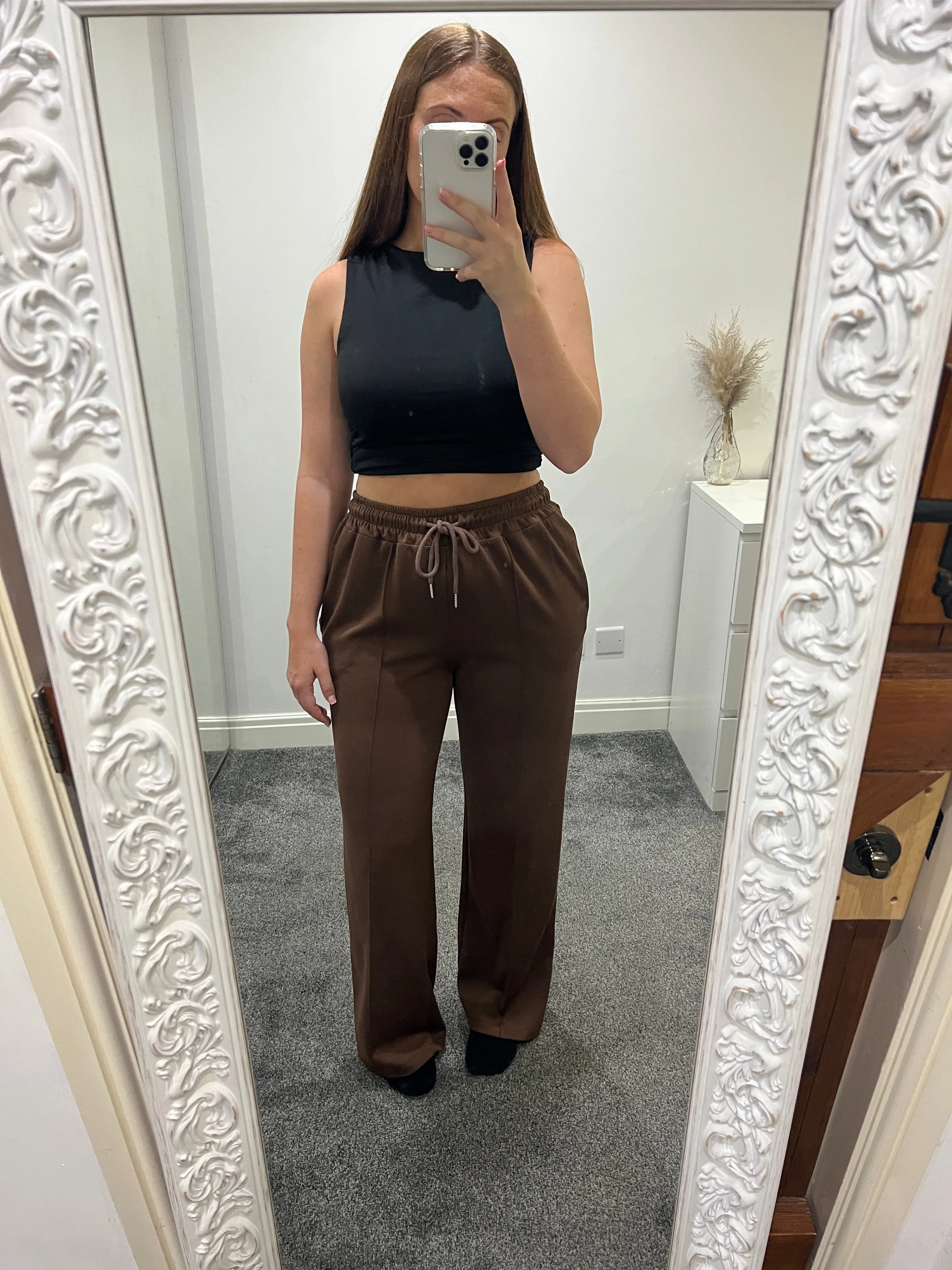 Brown wide leg joggers