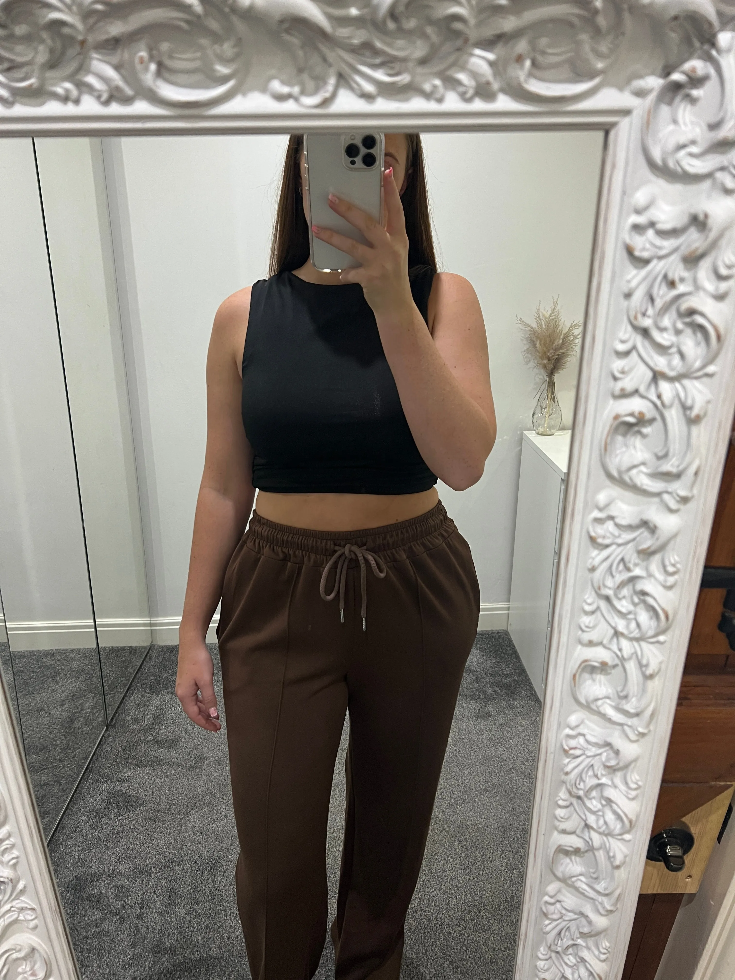 Brown wide leg joggers