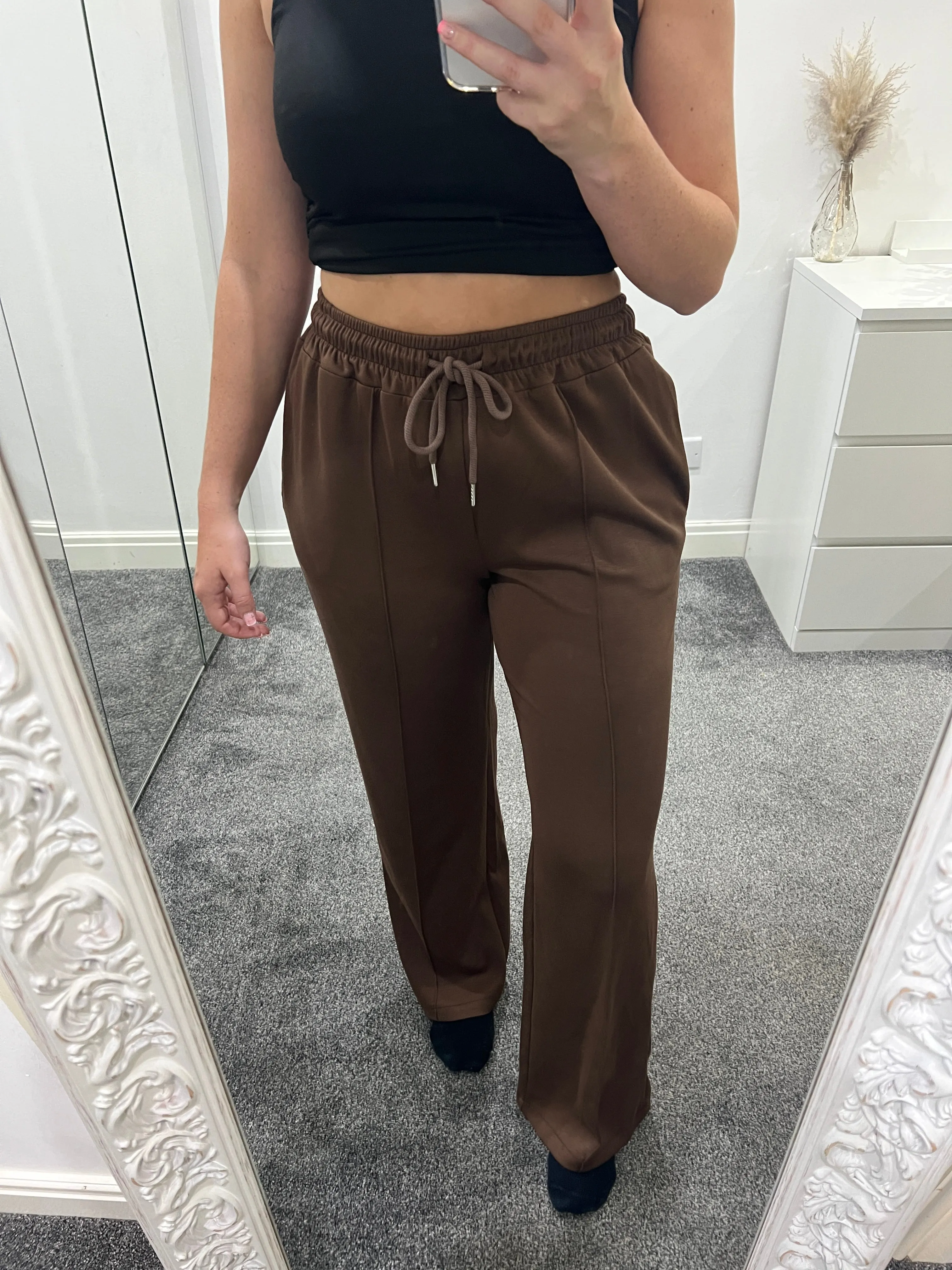 Brown wide leg joggers