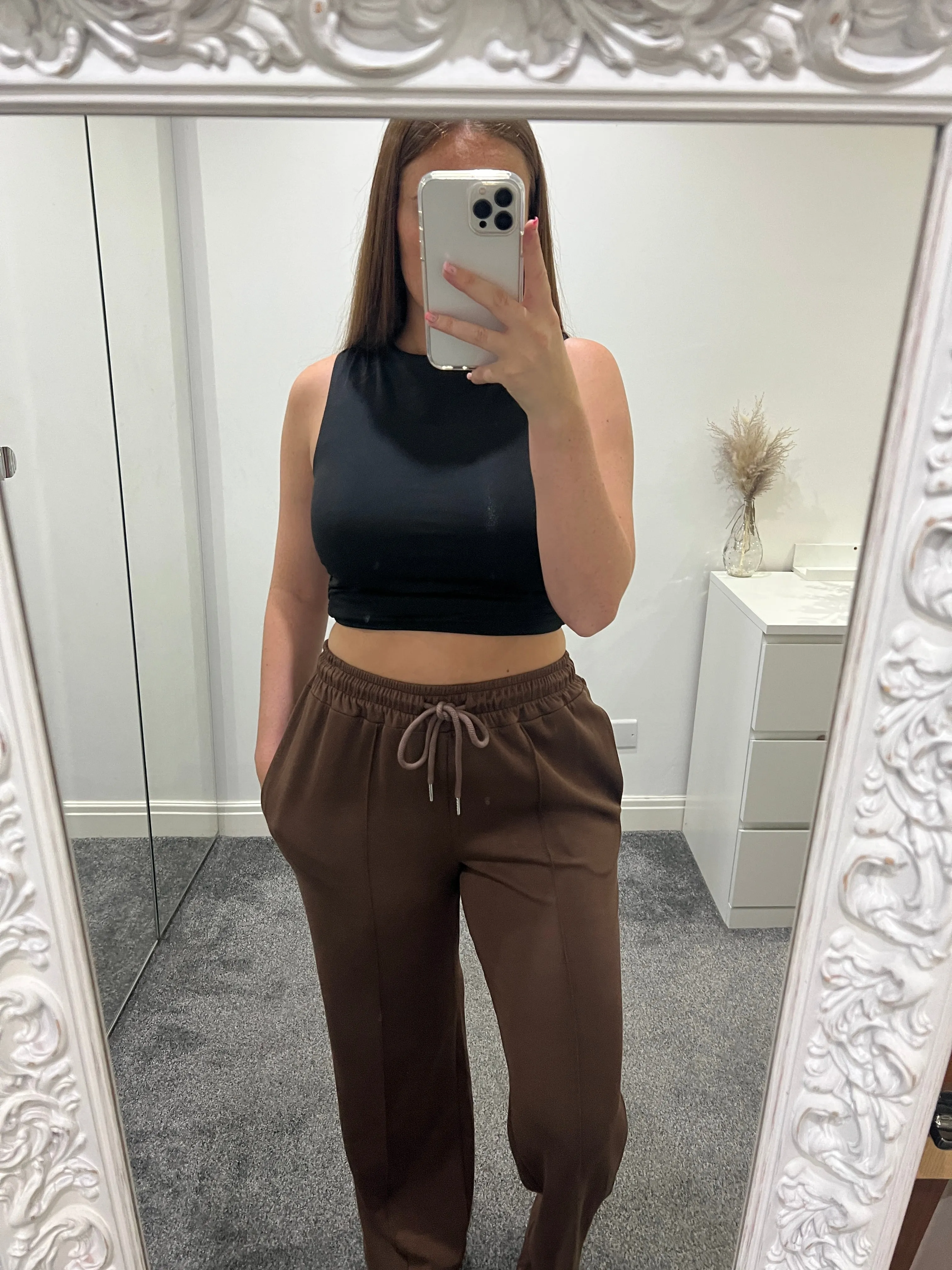 Brown wide leg joggers