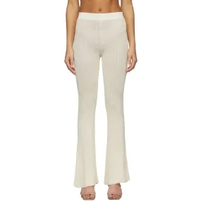 Calle Del Mar Off-White Ribbed Lounge Pants
