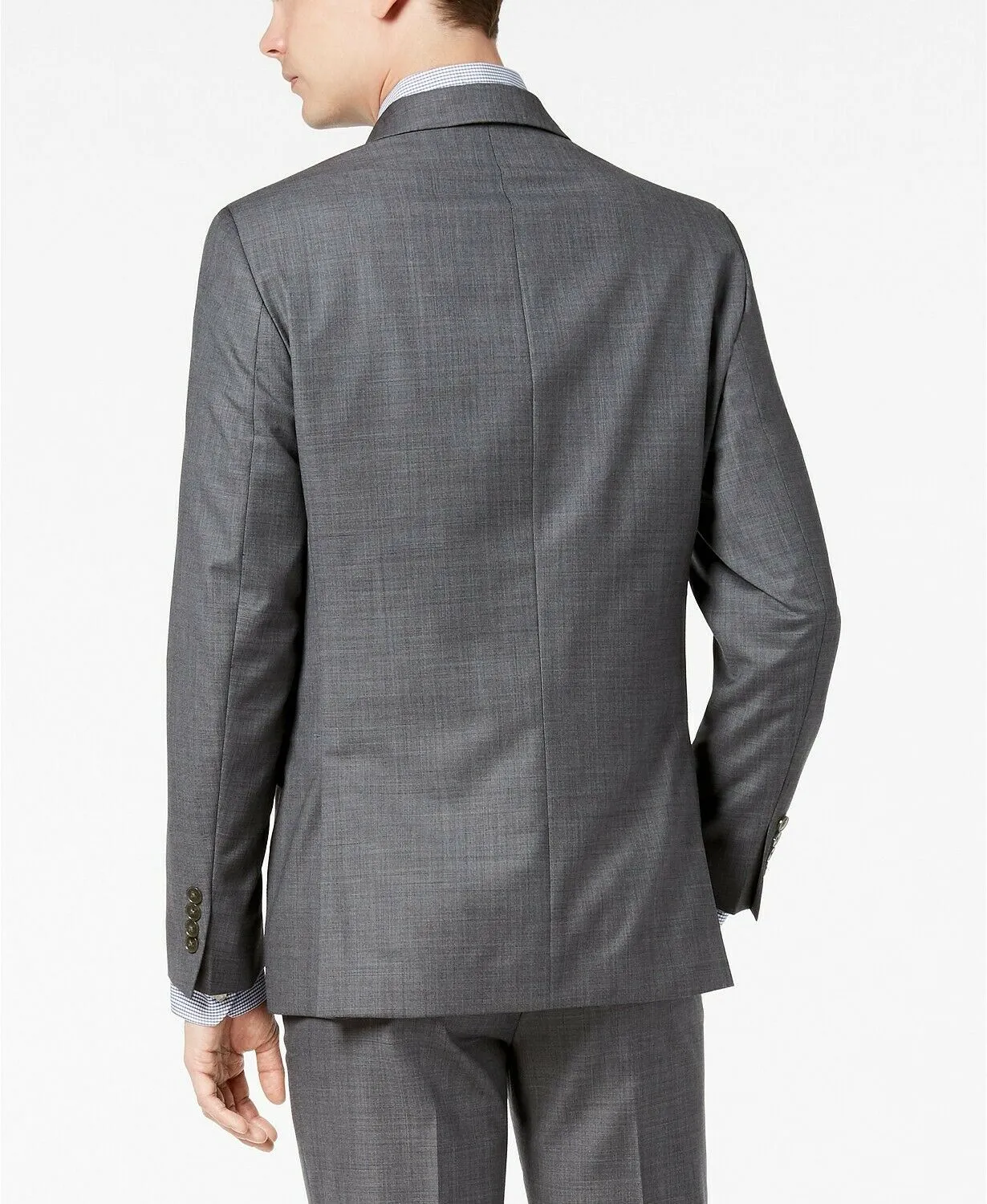 Calvin Klein Mens Slim fit Sport Coat Blazer 46 L Grey Stretch
