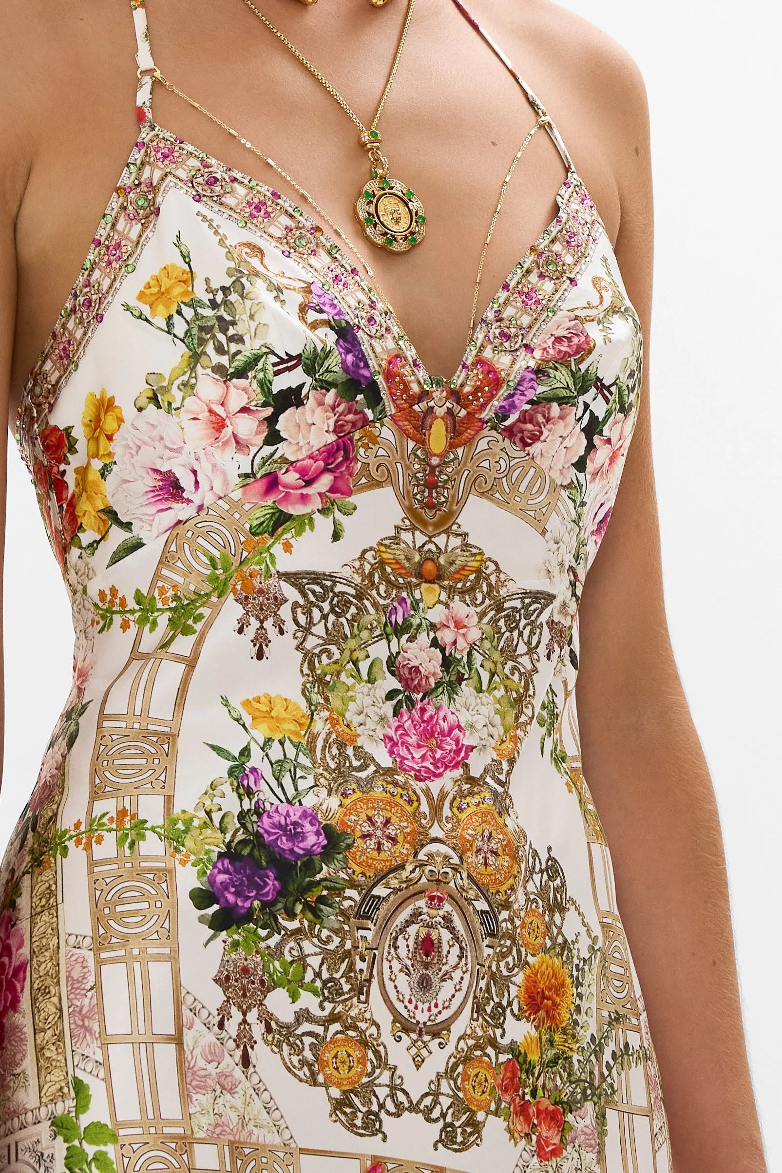 CHAIN DETAIL SLIP DRESS