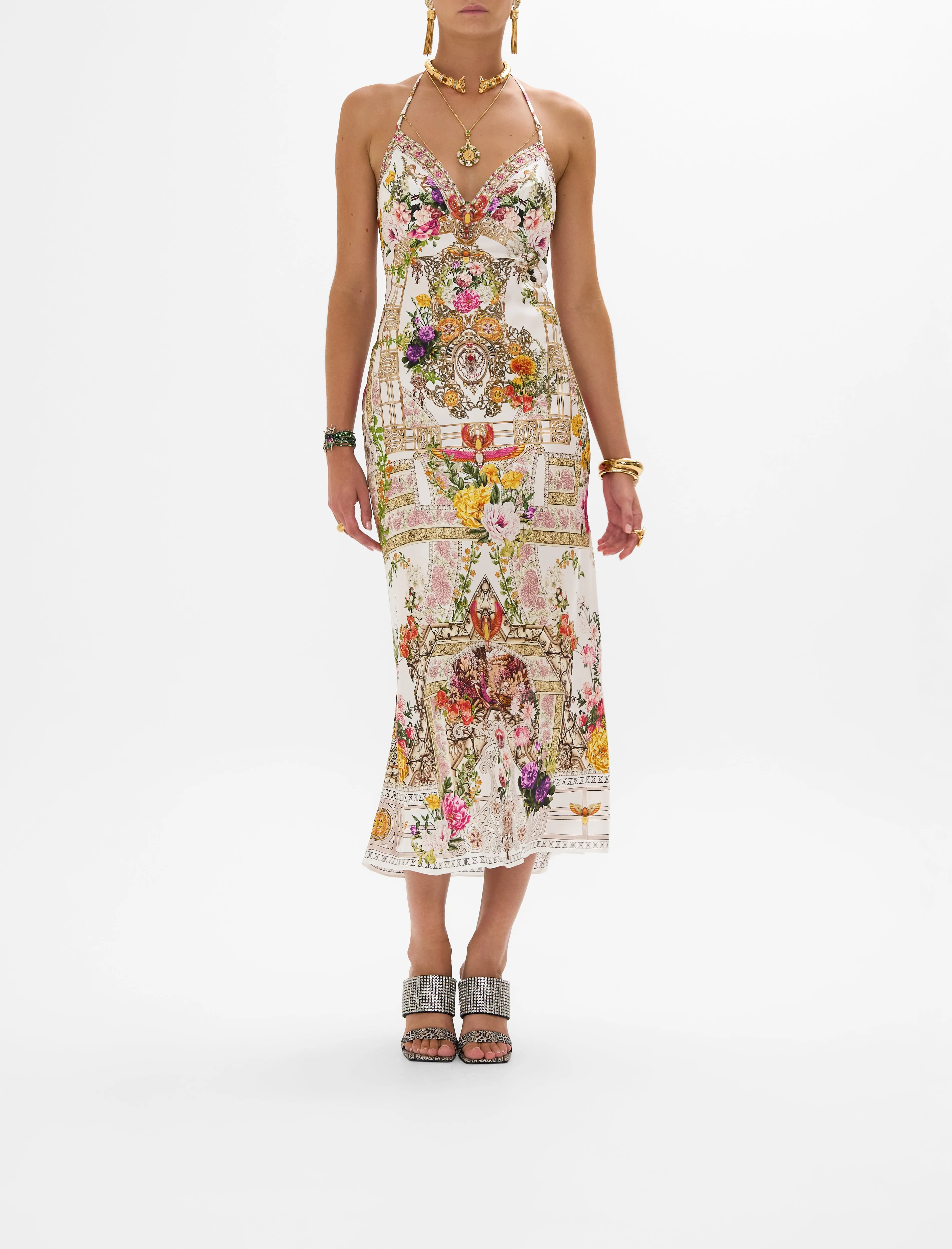 CHAIN DETAIL SLIP DRESS