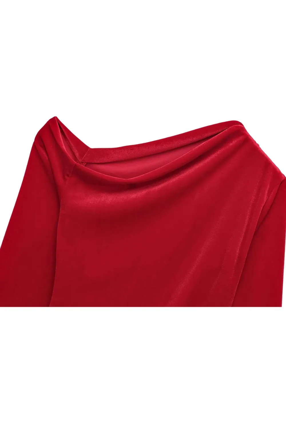 'Claire' Asymmetric Pleated Velvet Top (2 color)