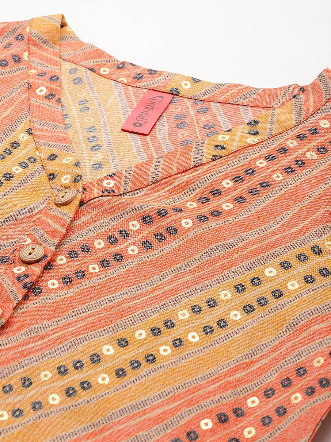 Cottinfab Ethnic Motifs Print Longline Top