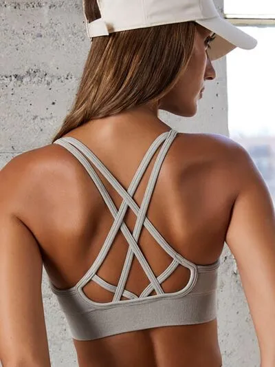 Crisscross Spaghetti Strap Activewear Bra