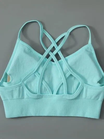 Crisscross Spaghetti Strap Activewear Bra