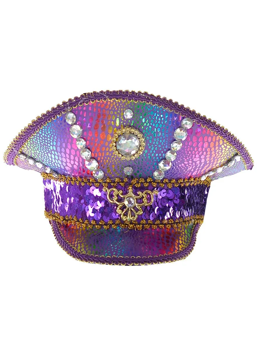Deluxe Purple and Rainbow Embellished Handmade Festival Visor