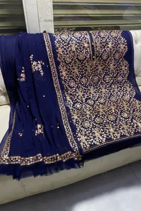 Designs By Amina - Handwork Beautiful Mukesh work - Bamber Chiffon - 2 Piece - Unstitch - 03