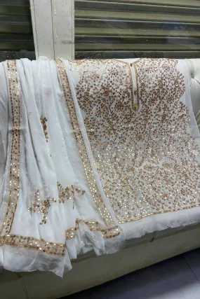 Designs By Amina - Handwork Beautiful Mukesh work - Bamber Chiffon - 2 Piece - Unstitch - 05