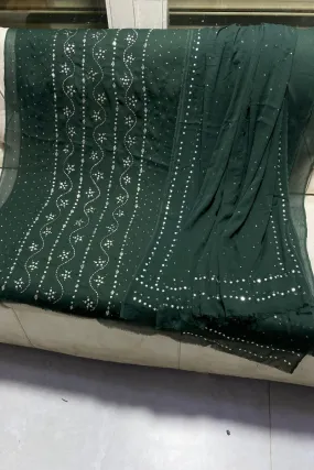Designs By Amina - Handwork Beautiful Mukesh work - Bamber Chiffon - 2 Piece - Unstitch - 07