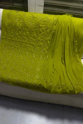 Designs By Amina - Handwork Beautiful Mukesh work - Bamber Chiffon - 2 Piece - Unstitch - 11