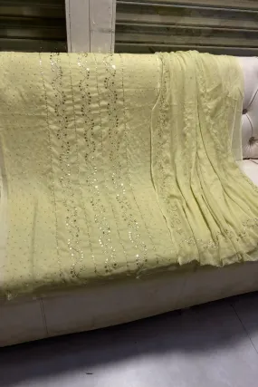 Designs By Amina - Handwork Beautiful Mukesh work - Bamber Chiffon - 2 Piece - Unstitch - 14