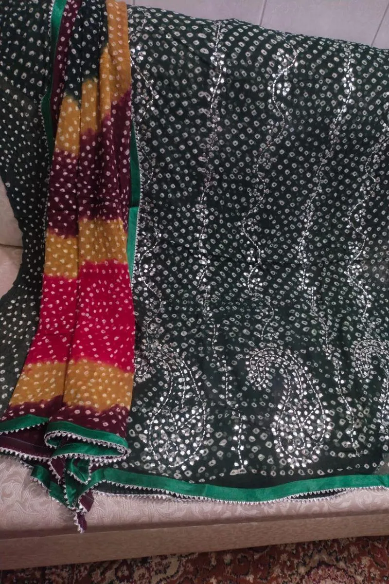 Designs By Amina - Mukesh Hand work - Pure Chiffon - 2 Piece Suit - shirt and dupatta - 10