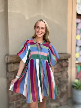 Double the Fun Dress Blue Plum