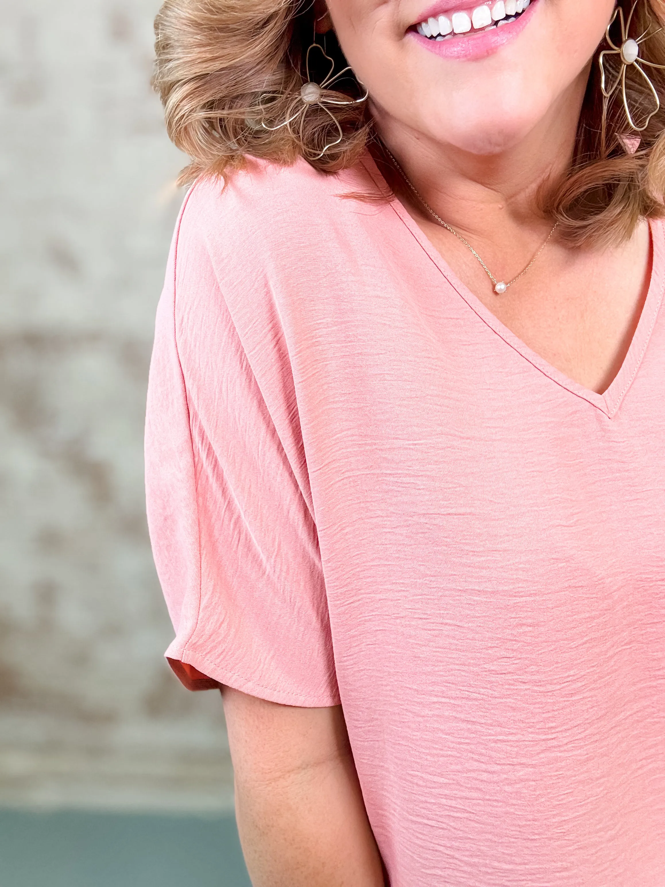 Ellie Solid V-Neck Top