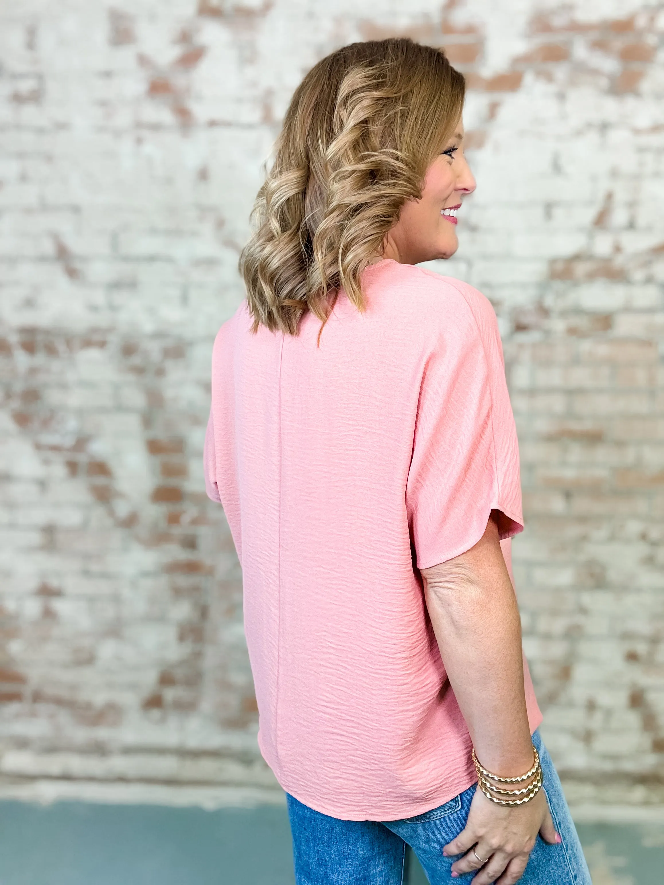 Ellie Solid V-Neck Top