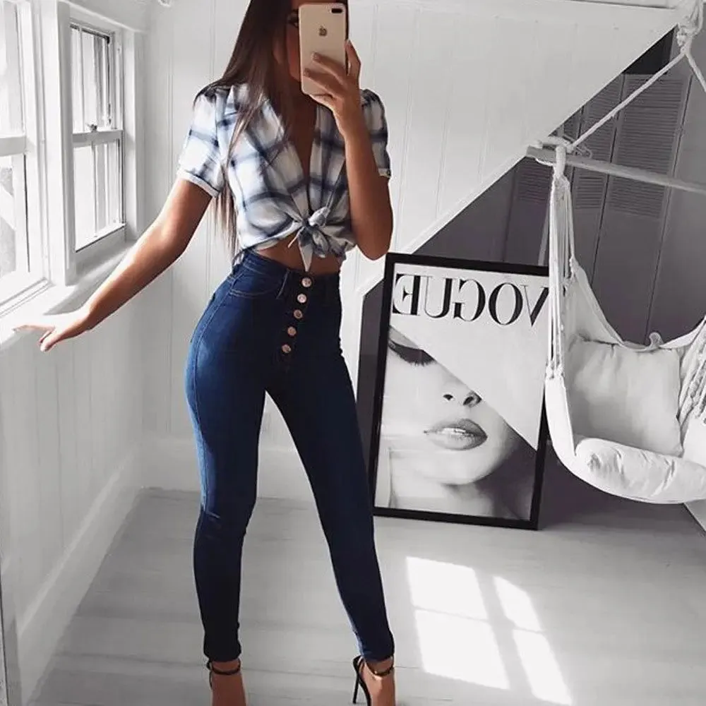 European and American high waist trousers cross-border jeans