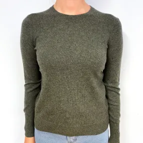 Everlane Khaki Green Cashmere Crew Neck Jumper Small