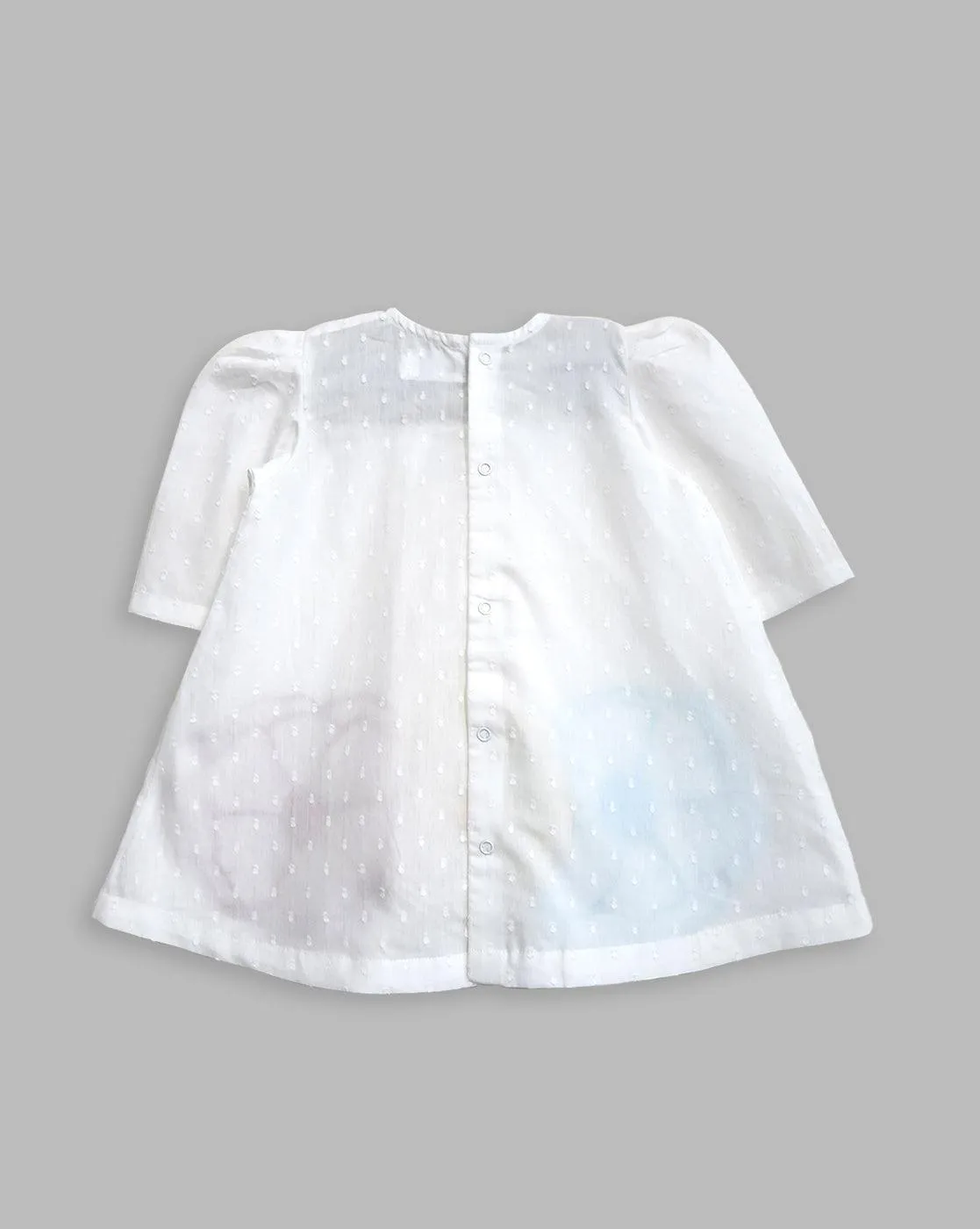 Flowers- Organic Cotton Putta Puff Sleeve Embroidered Girls Dress
