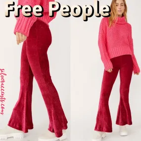 FREE PEOPLE Velvet SO CHARMING Ribbed Pullon Flare Pant