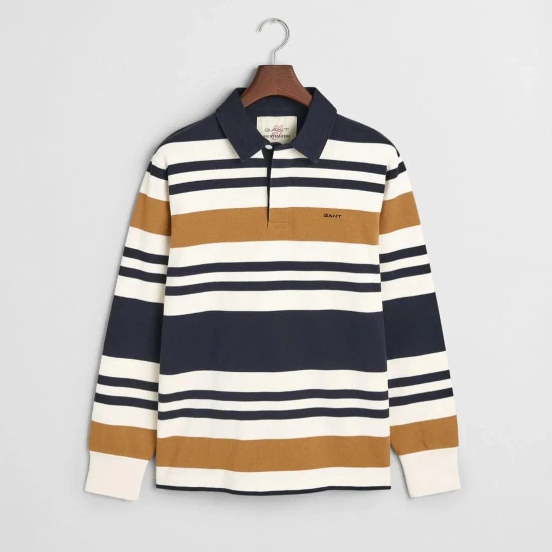 GANT Multi Striped Heavy Rugger in Cumin Beige