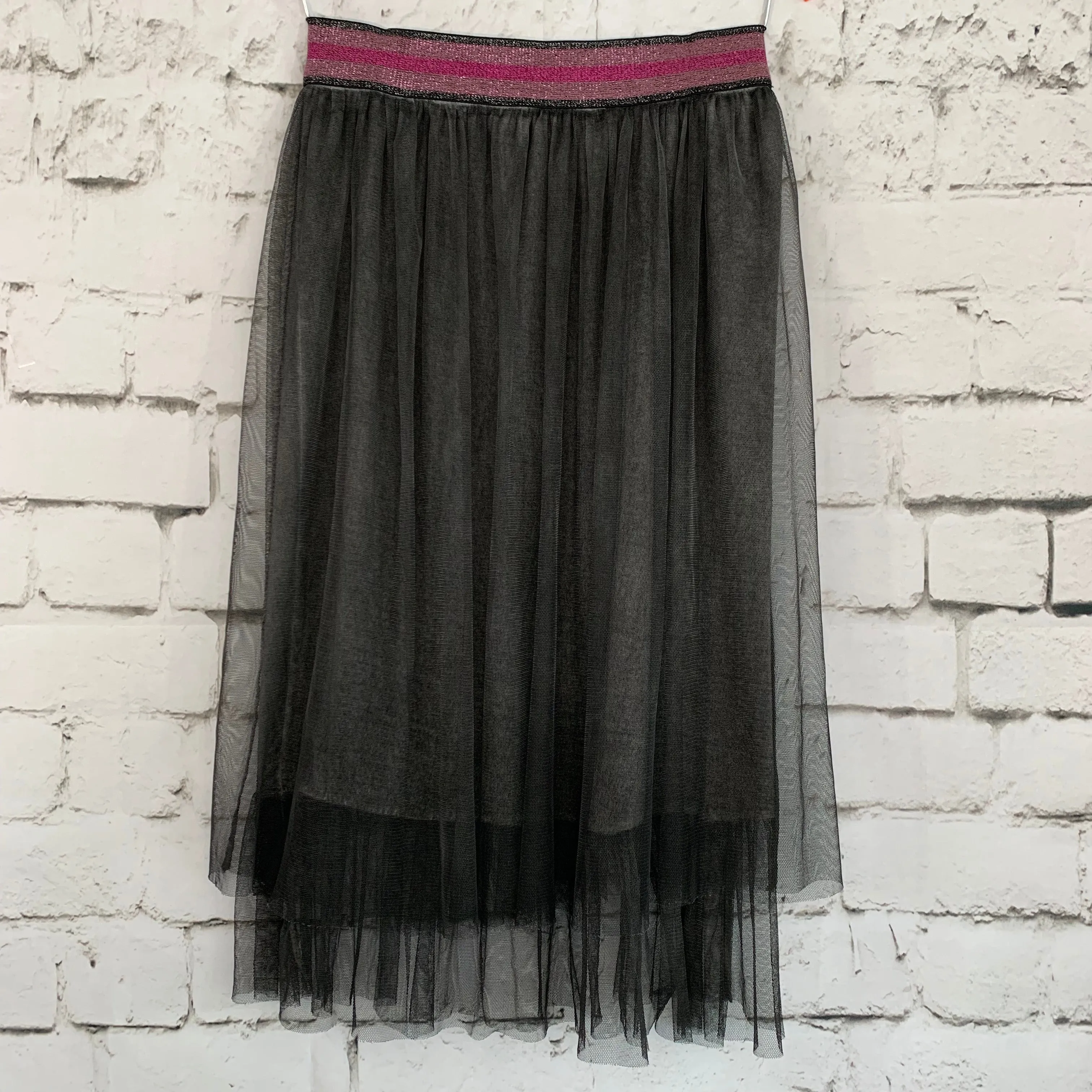 Gathered Double Layer Tulle Skirt