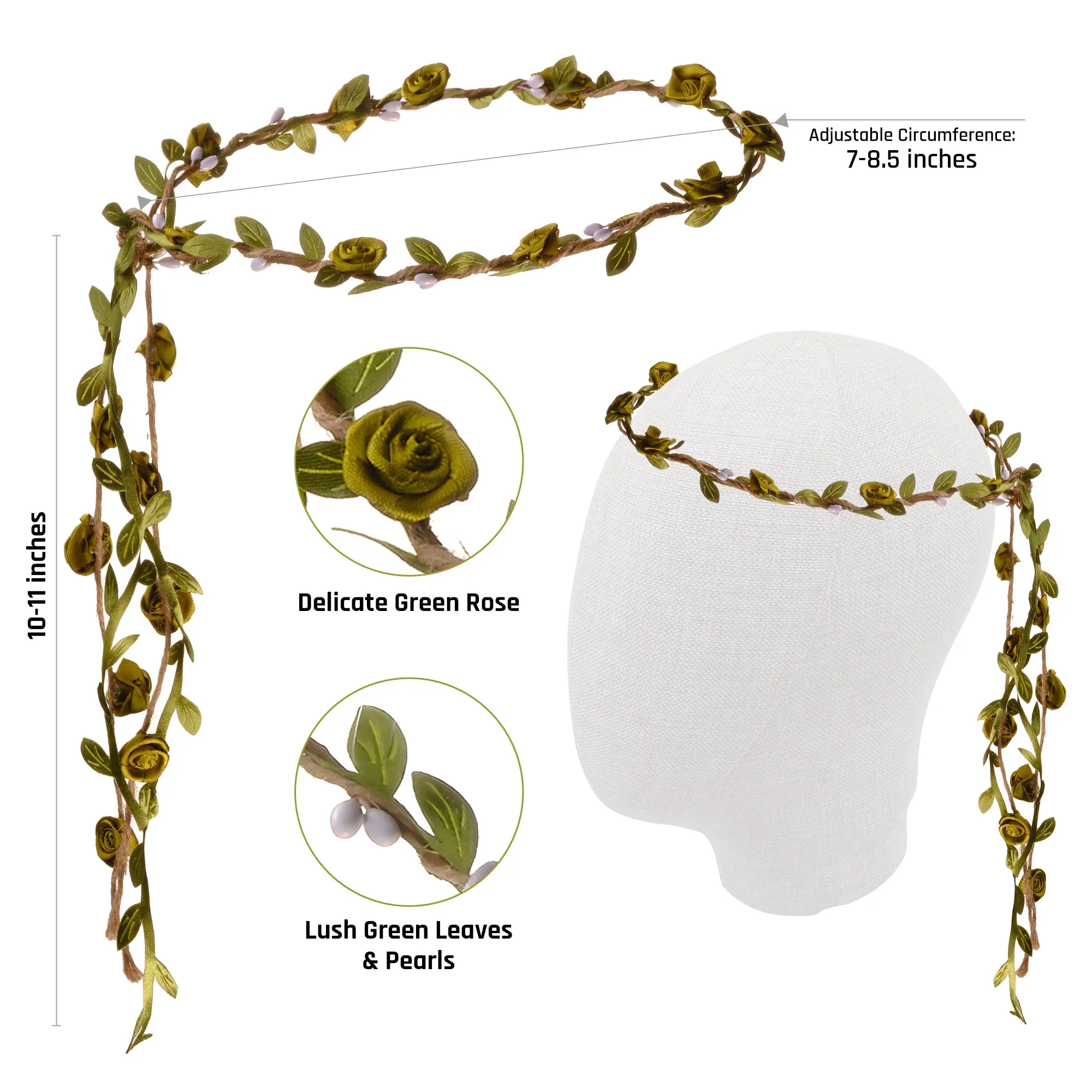 Green Fairy Costume Accessories Set - Fairy Wings, Fairy Crown - FUNCREDIBLE