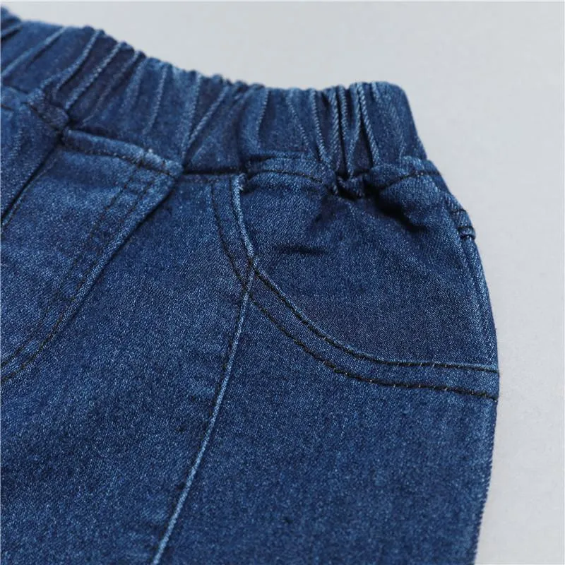 Grow Girl Bowknot Denim Flared Pants