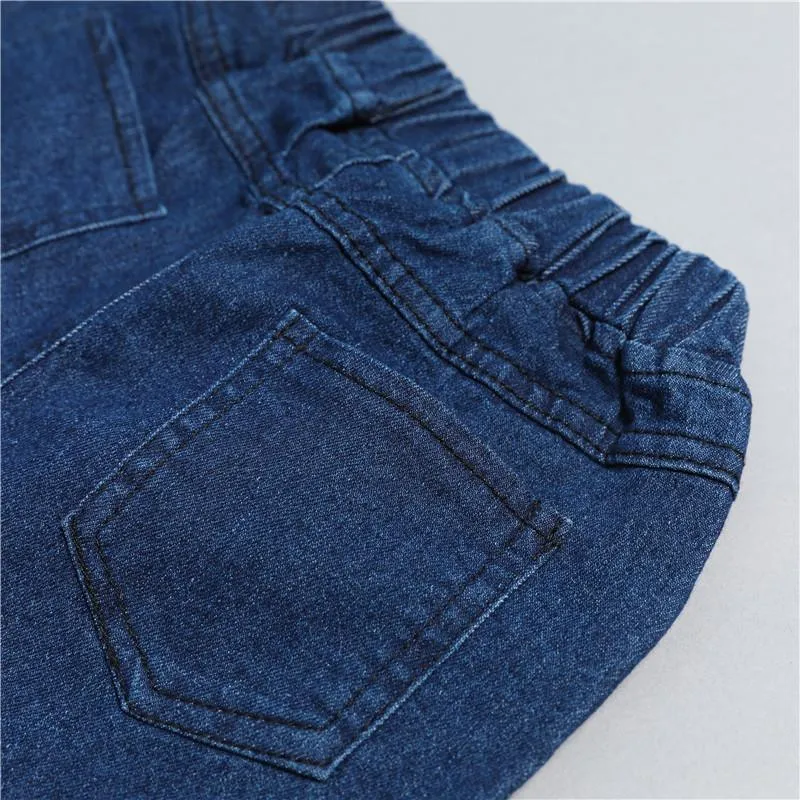 Grow Girl Bowknot Denim Flared Pants