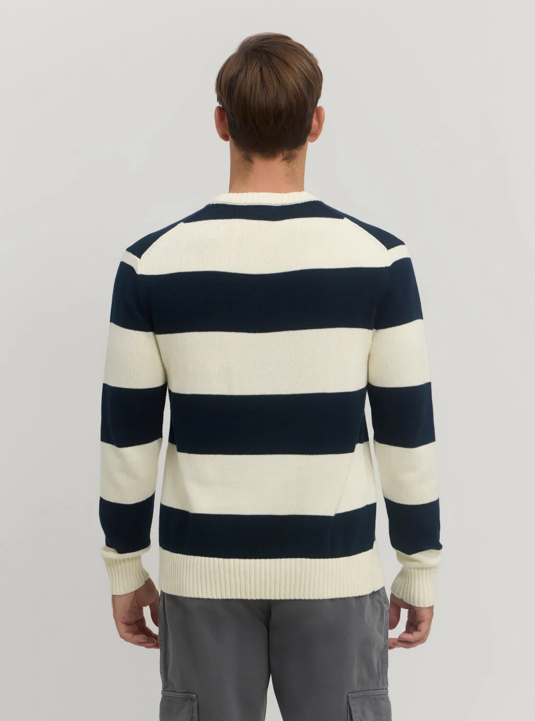 Guess Jeans Navy Striped Knit Jumper
