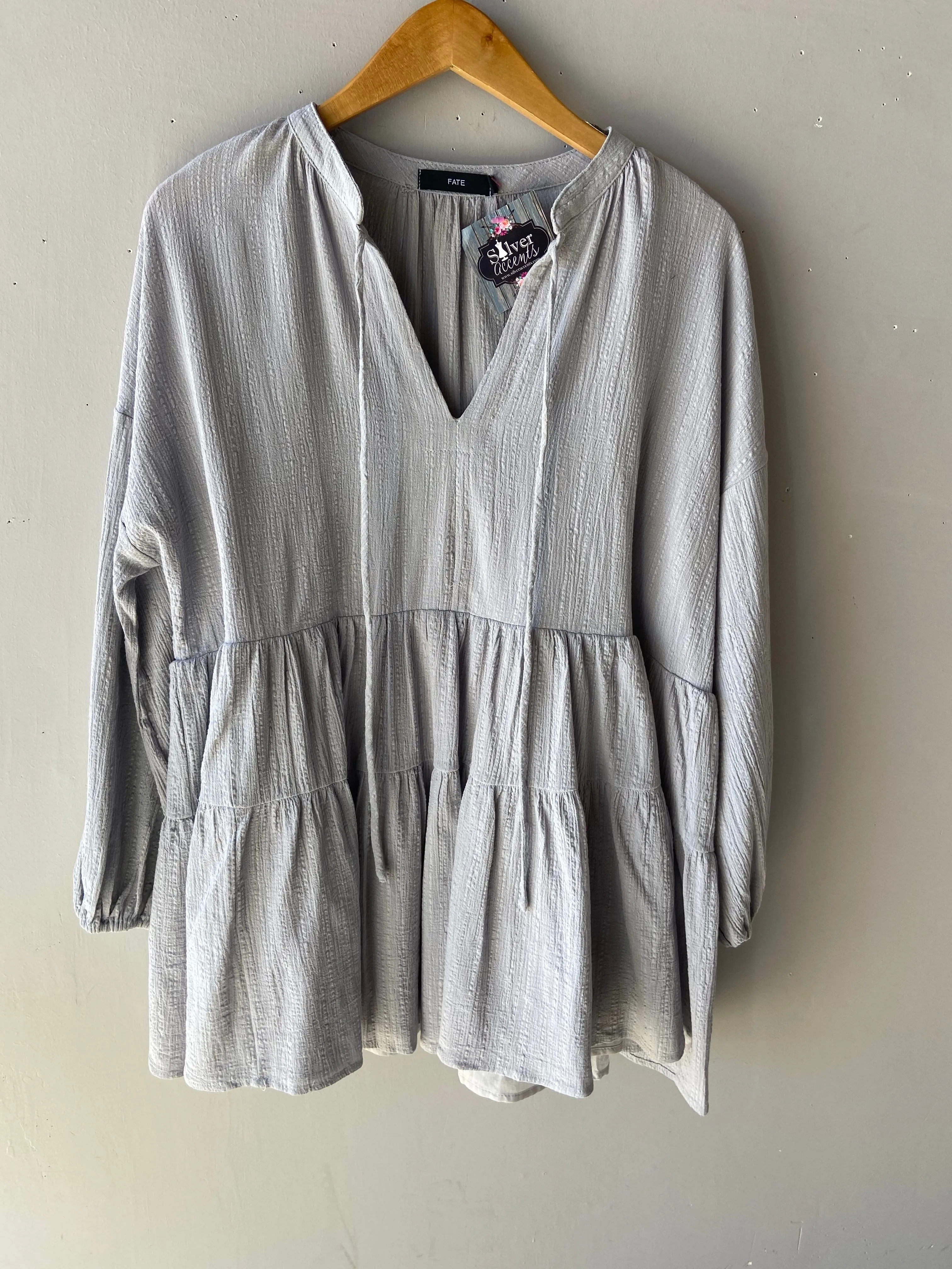 *HILARY Tiered Babydoll Tunic Dress