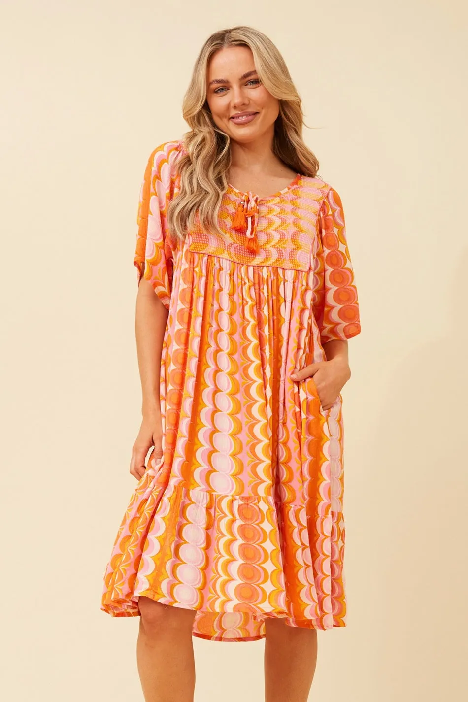 HONDA EMBROIDED BABYDOLL DRESS