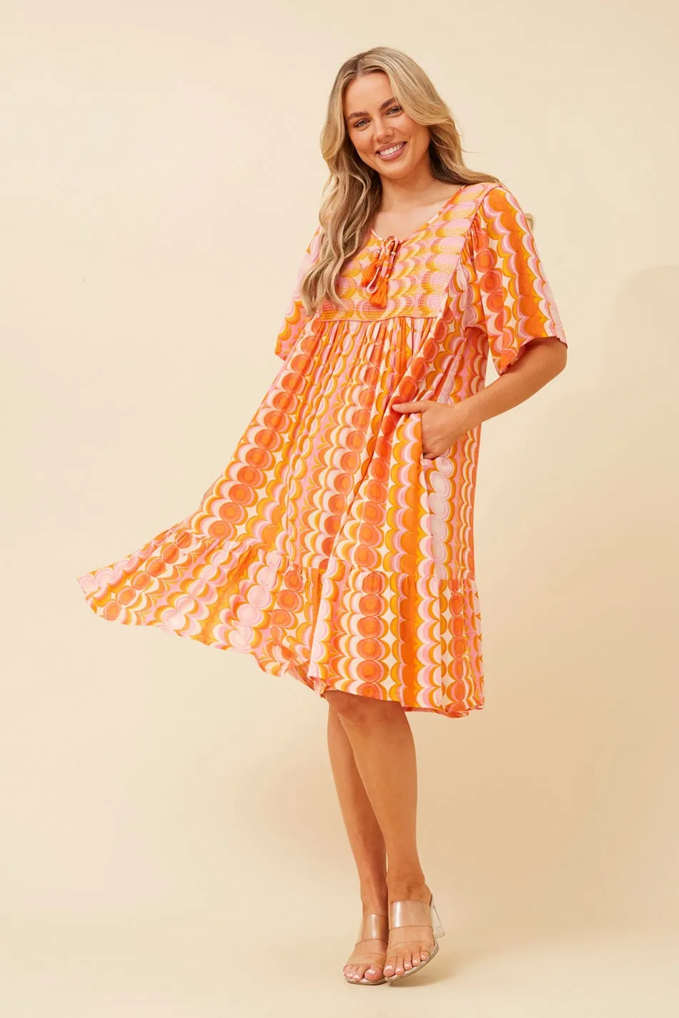 HONDA EMBROIDED BABYDOLL DRESS