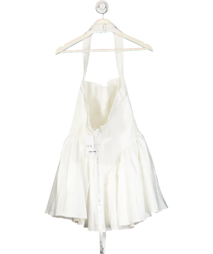 Leau White Hyades Halter Corset Mini Dress UK L