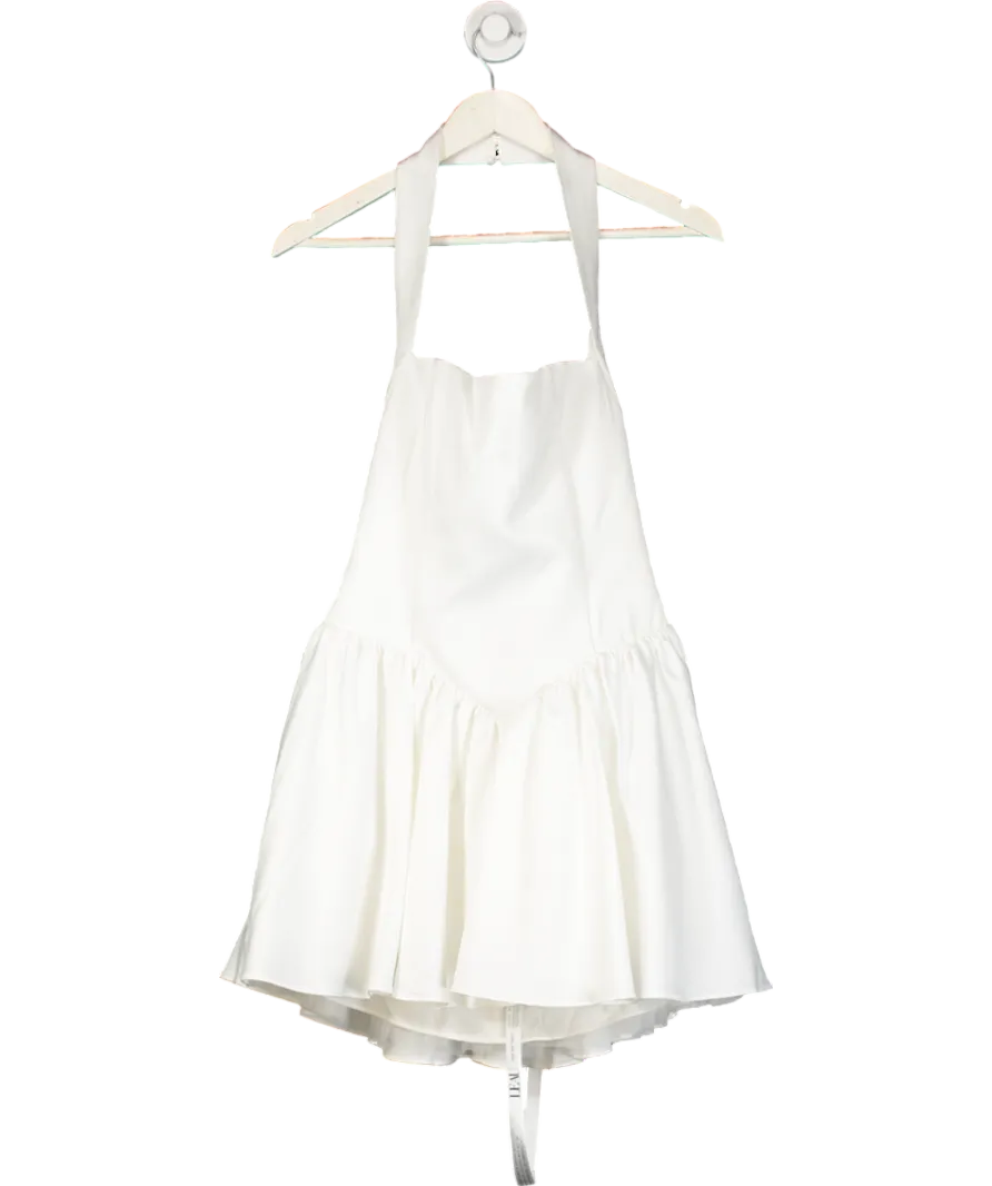 Leau White Hyades Halter Corset Mini Dress UK L