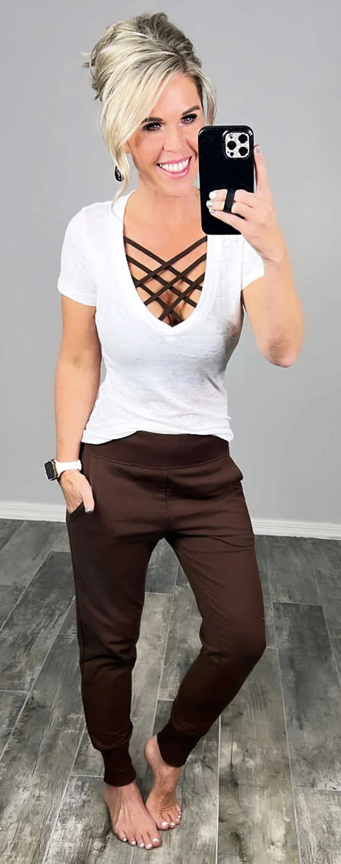 Lounging Around Joggers - Brown