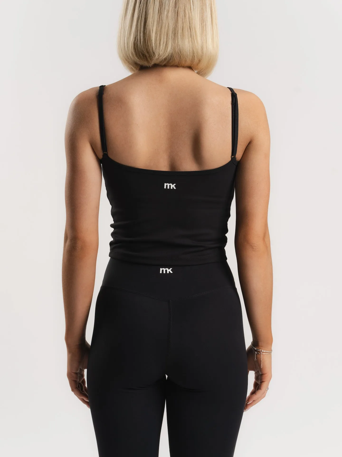 Lux Built-In Strappy Tank Top - Charcoal