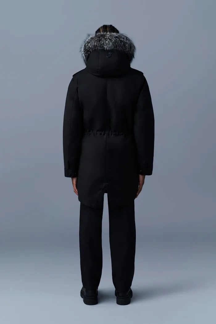 Mackage Moritz Rabbit Fur-Lined Twill Parka with Removable Silver Fox Fur Trim