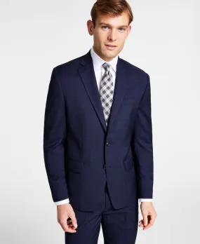 Michael Kors Mens Regular fit Sport Coat Blazer 38 R Navy Blue Plaid